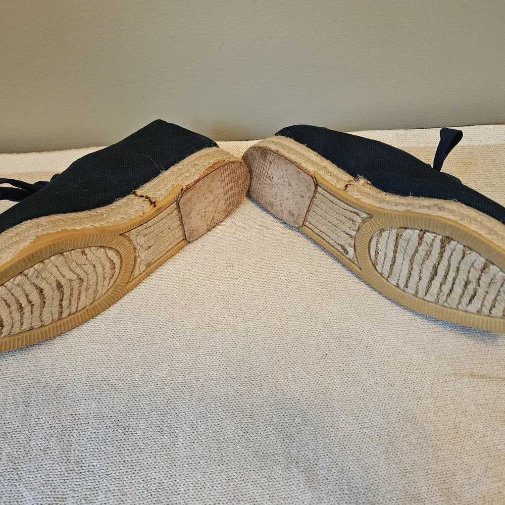 Yves Saint Laurent Navy Laced Canvas Espadrilles